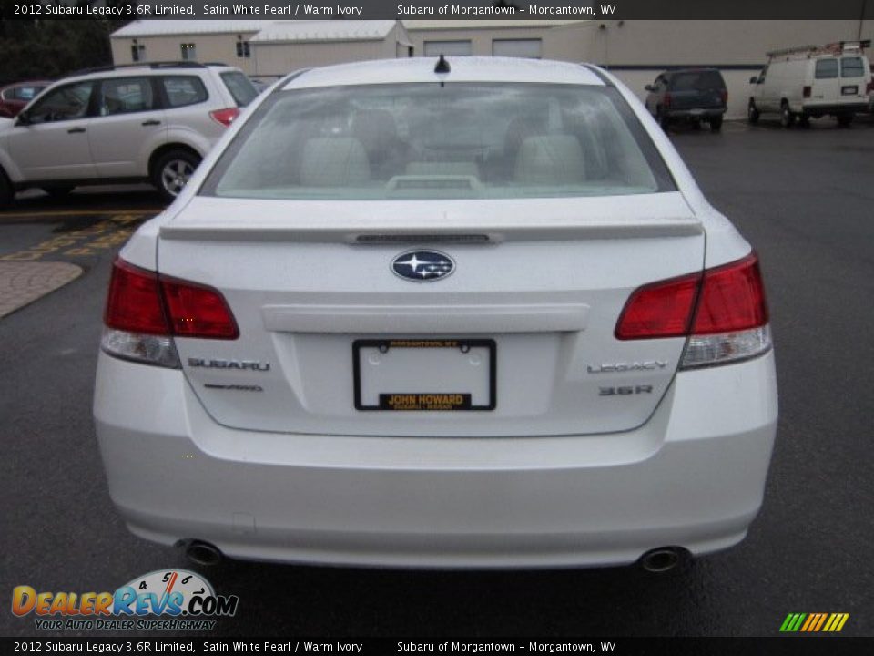 2012 Subaru Legacy 3.6R Limited Satin White Pearl / Warm Ivory Photo #6