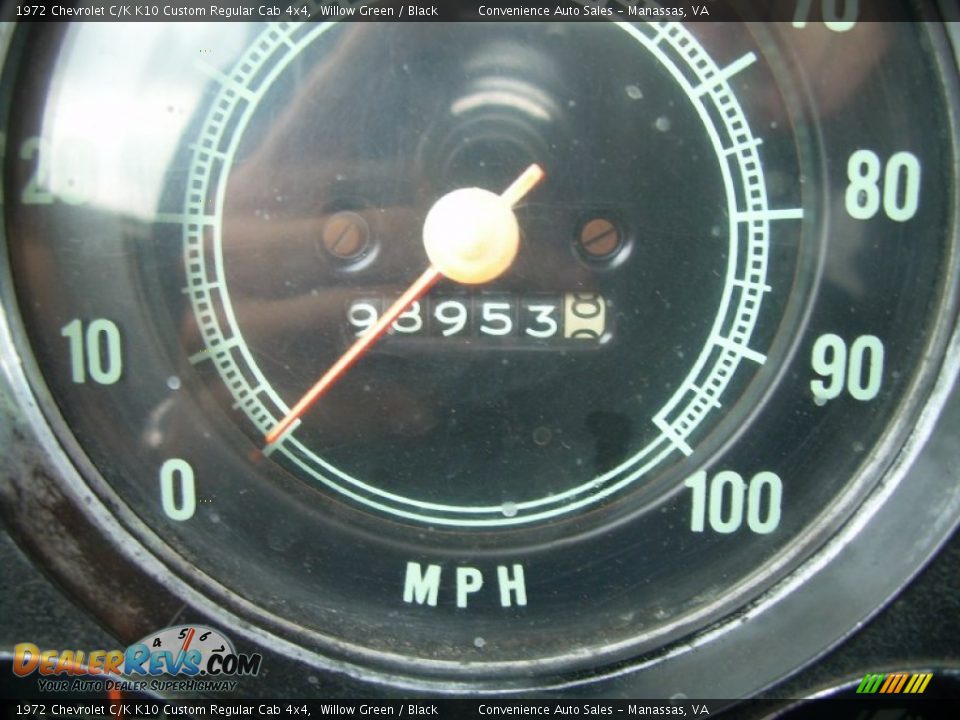 1972 Chevrolet C/K K10 Custom Regular Cab 4x4 Willow Green / Black Photo #11