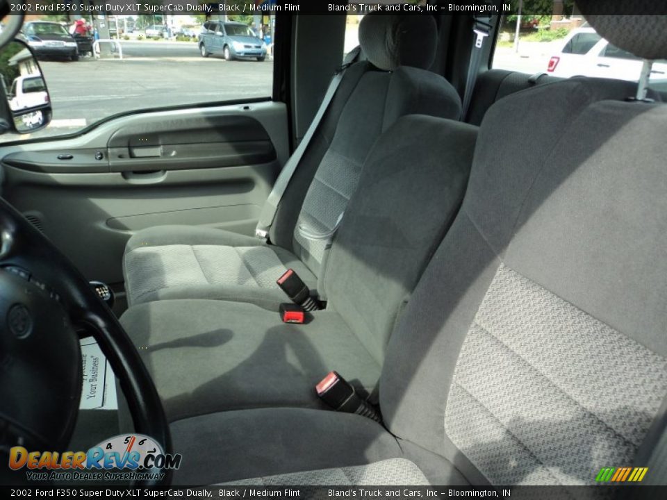 2002 Ford F350 Super Duty XLT SuperCab Dually Black / Medium Flint Photo #17