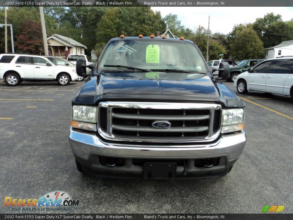 2002 Ford F350 Super Duty XLT SuperCab Dually Black / Medium Flint Photo #26