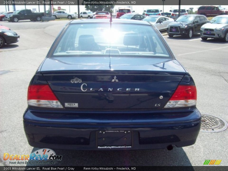 2003 Mitsubishi Lancer ES Royal Blue Pearl / Gray Photo #4