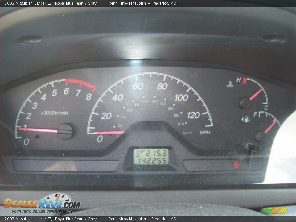 2003 Mitsubishi Lancer ES Royal Blue Pearl / Gray Photo #9