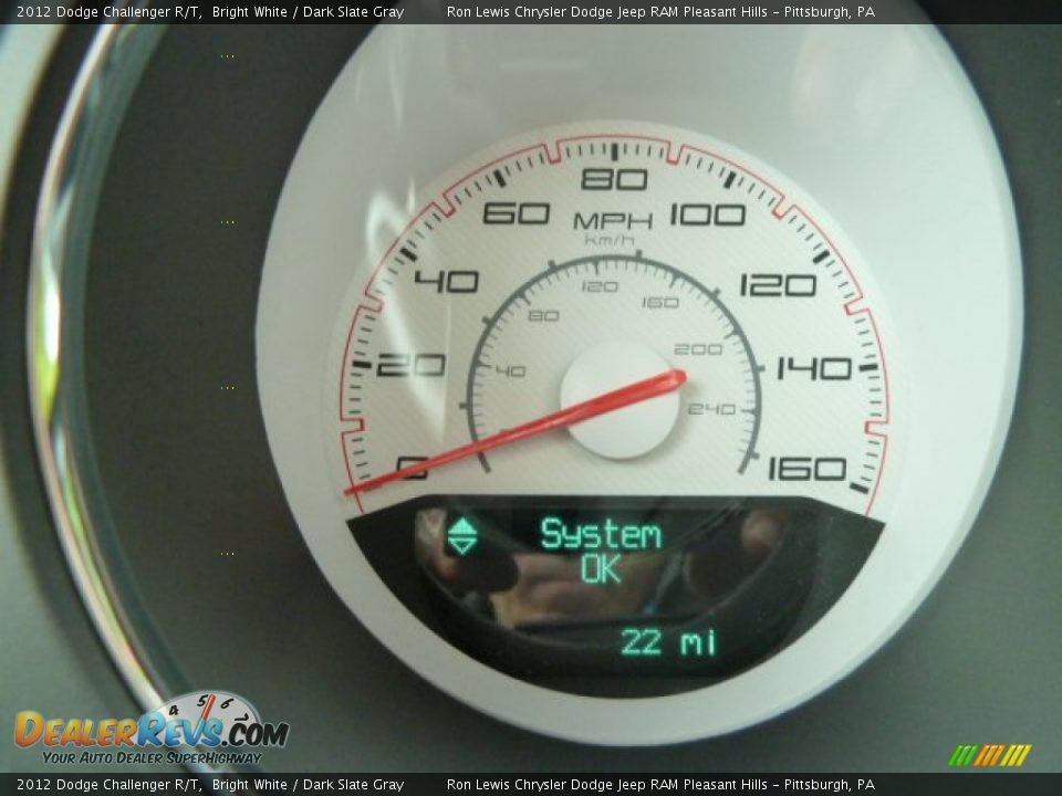 2012 Dodge Challenger R/T Bright White / Dark Slate Gray Photo #24