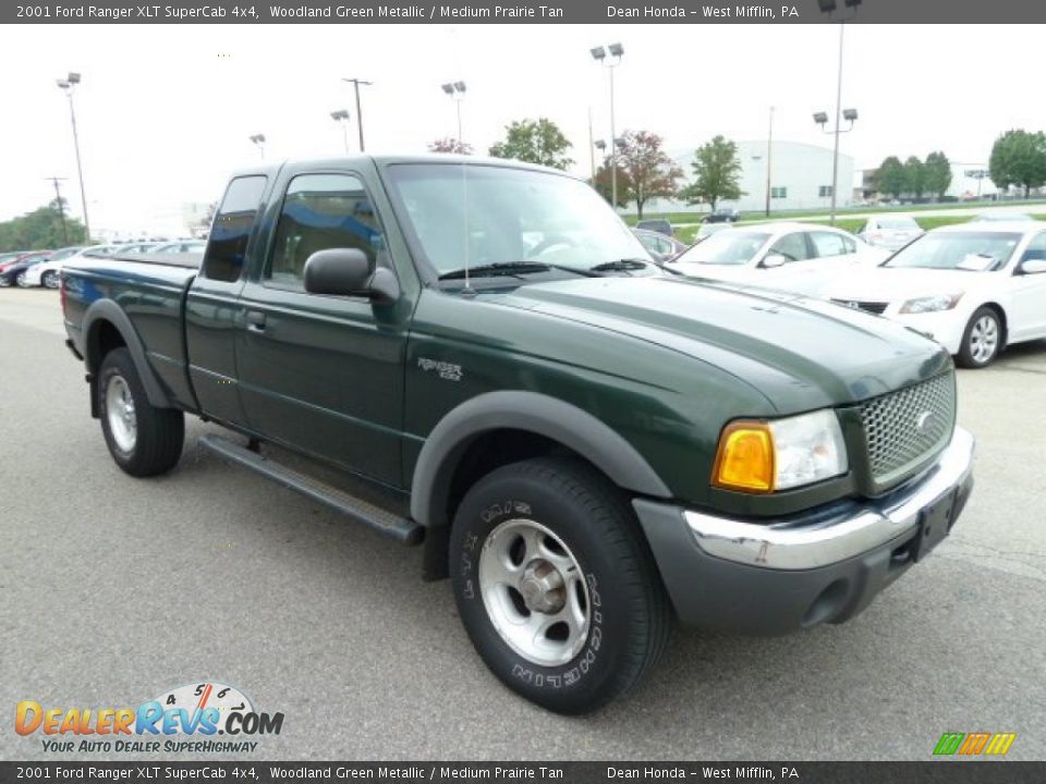 2001 Ford Ranger XLT SuperCab 4x4 Woodland Green Metallic / Medium Prairie Tan Photo #7