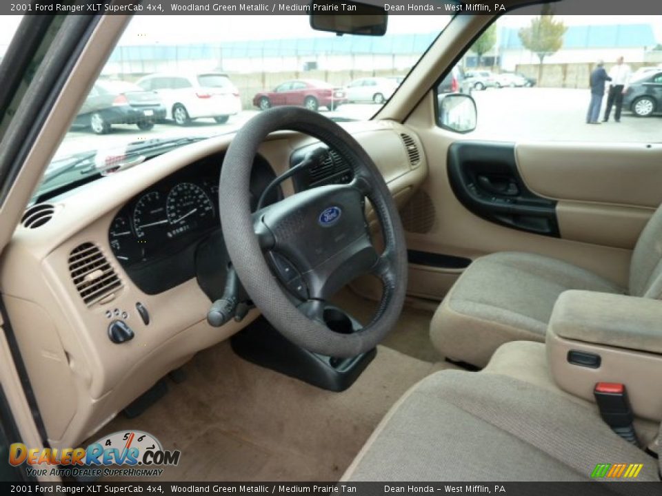 2001 Ford Ranger XLT SuperCab 4x4 Woodland Green Metallic / Medium Prairie Tan Photo #14