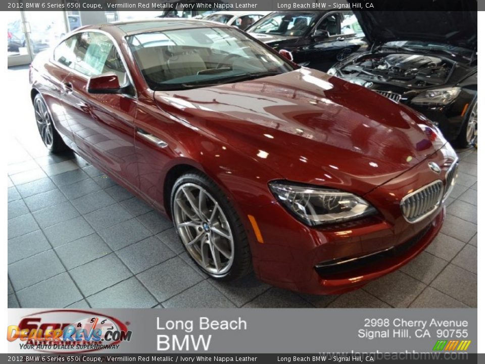 2012 BMW 6 Series 650i Coupe Vermillion Red Metallic / Ivory White Nappa Leather Photo #1