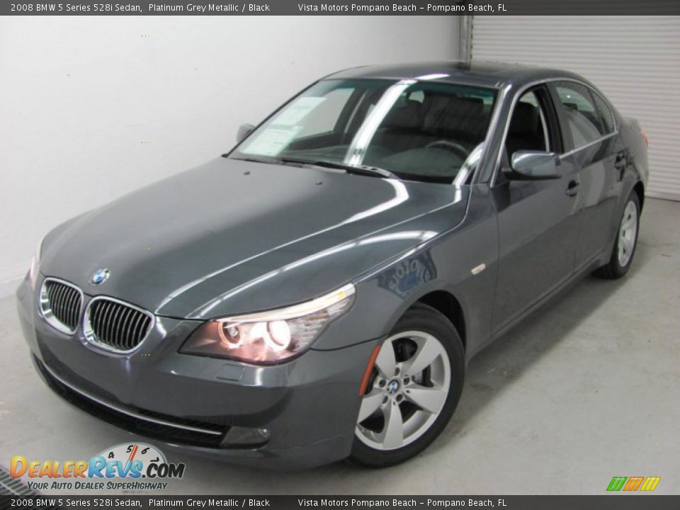 2008 BMW 5 Series 528i Sedan Platinum Grey Metallic / Black Photo #3