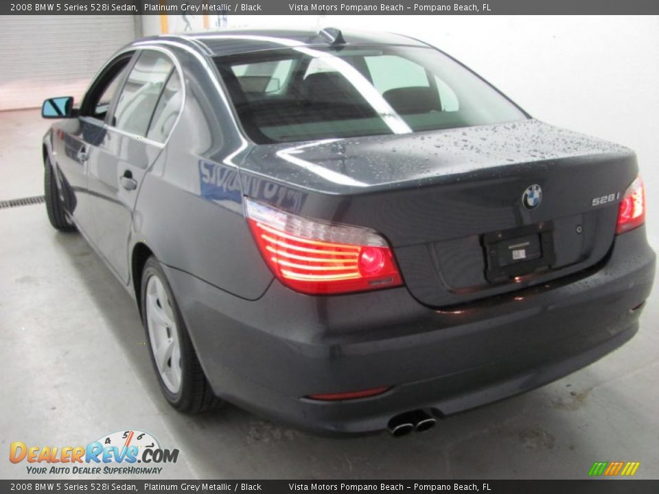 2008 BMW 5 Series 528i Sedan Platinum Grey Metallic / Black Photo #4