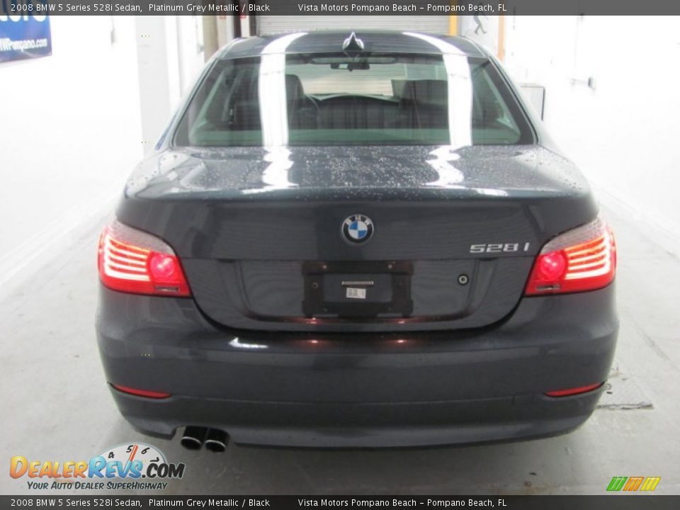 2008 BMW 5 Series 528i Sedan Platinum Grey Metallic / Black Photo #5