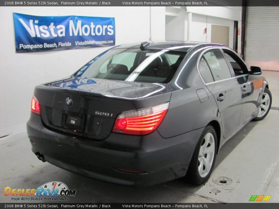 2008 BMW 5 Series 528i Sedan Platinum Grey Metallic / Black Photo #6