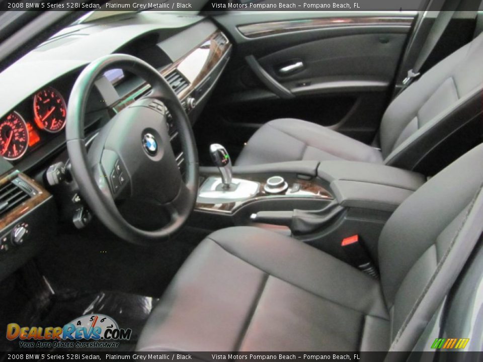 2008 BMW 5 Series 528i Sedan Platinum Grey Metallic / Black Photo #7
