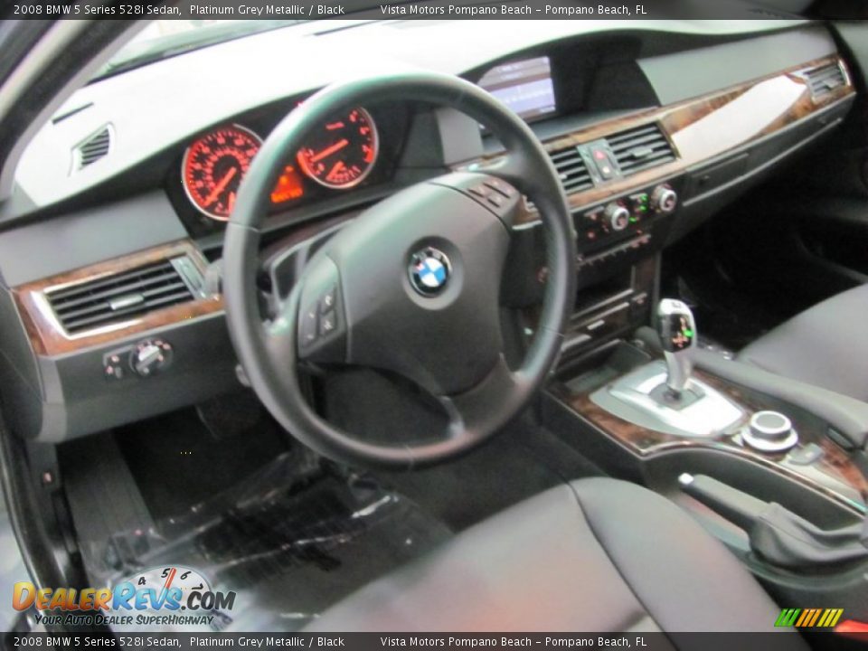 2008 BMW 5 Series 528i Sedan Platinum Grey Metallic / Black Photo #8