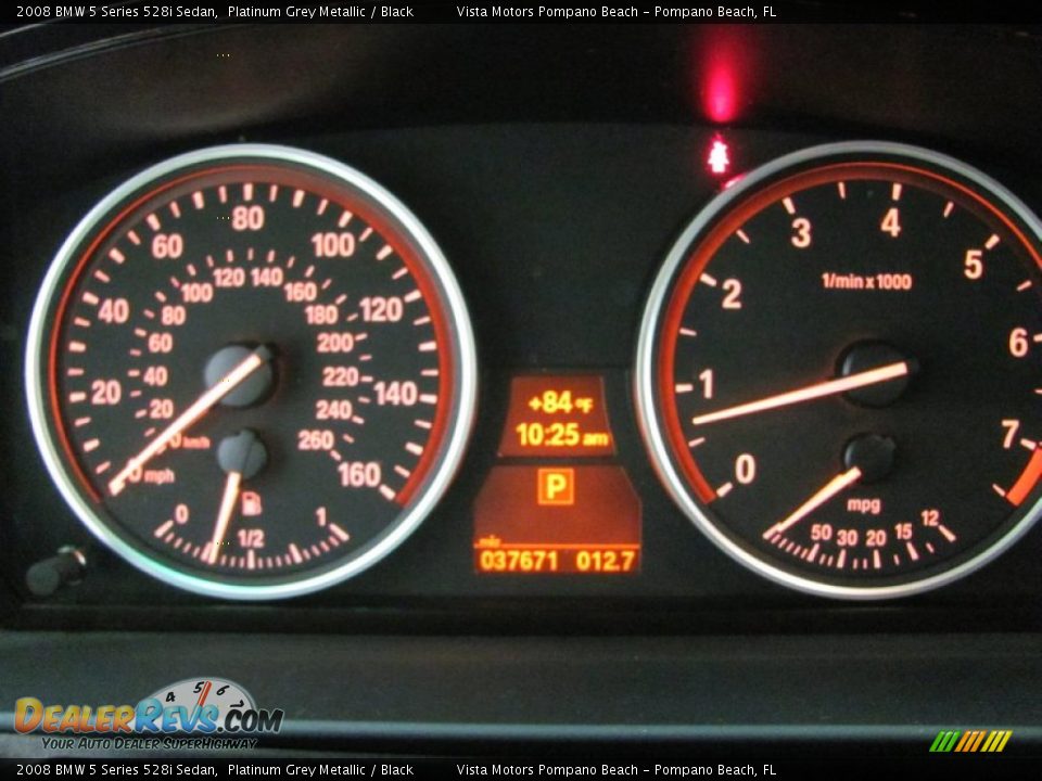 2008 BMW 5 Series 528i Sedan Platinum Grey Metallic / Black Photo #9