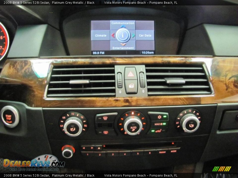 2008 BMW 5 Series 528i Sedan Platinum Grey Metallic / Black Photo #11