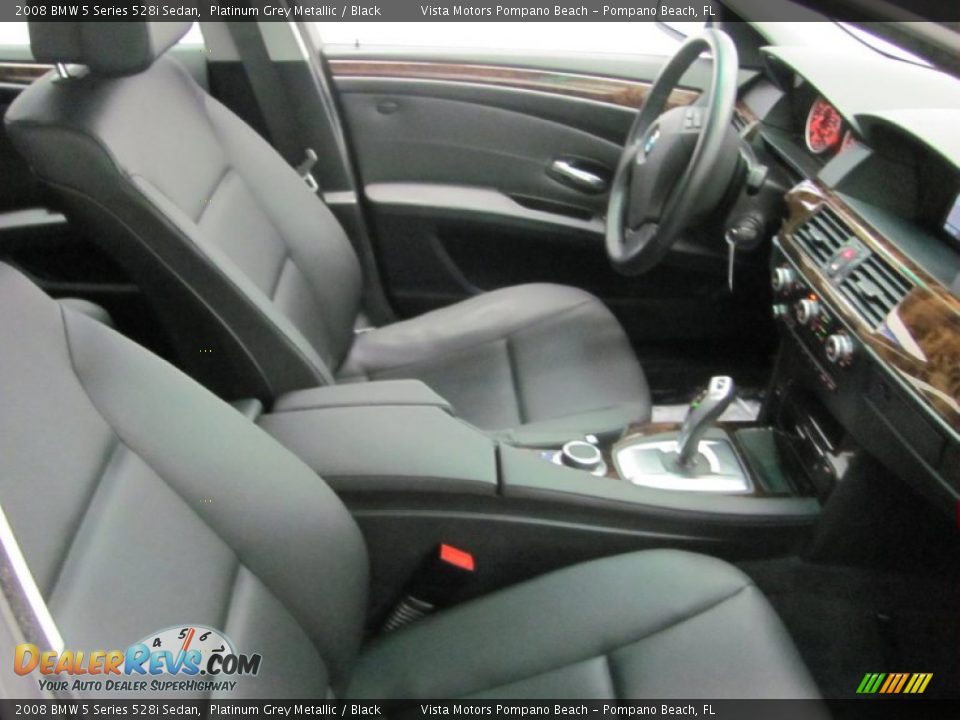 2008 BMW 5 Series 528i Sedan Platinum Grey Metallic / Black Photo #15
