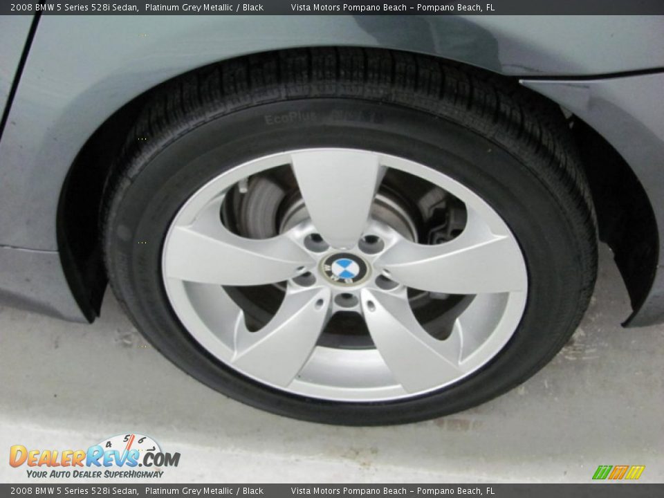 2008 BMW 5 Series 528i Sedan Platinum Grey Metallic / Black Photo #19