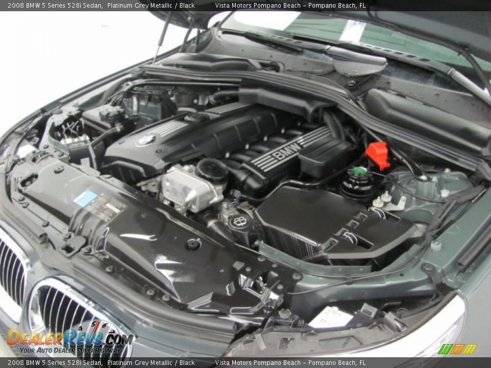 2008 BMW 5 Series 528i Sedan Platinum Grey Metallic / Black Photo #21