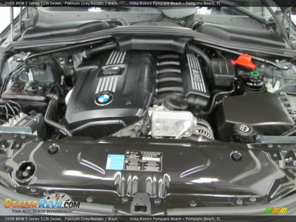 2008 BMW 5 Series 528i Sedan Platinum Grey Metallic / Black Photo #22