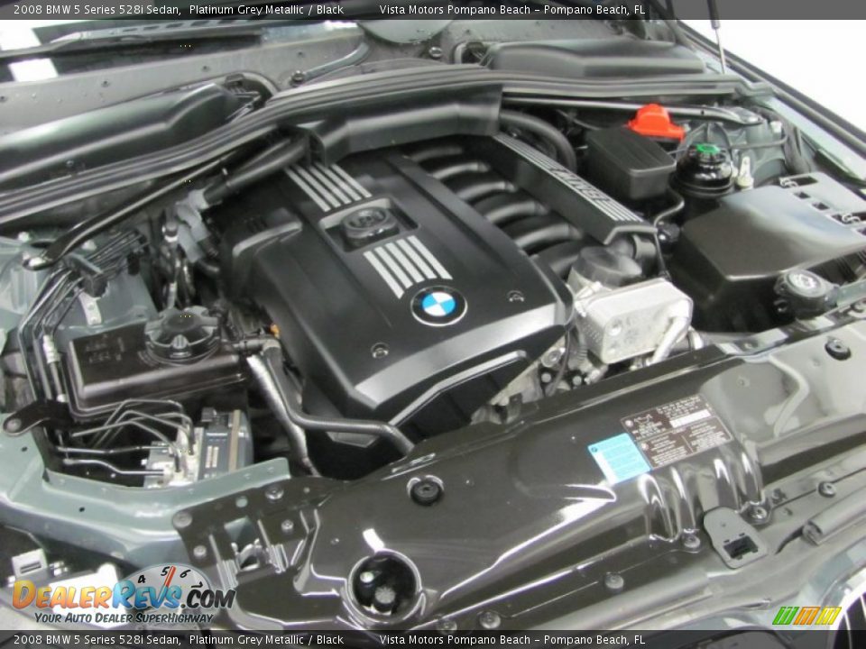 2008 BMW 5 Series 528i Sedan Platinum Grey Metallic / Black Photo #23