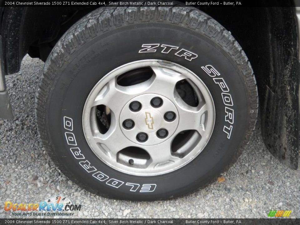 2004 Chevrolet Silverado 1500 Z71 Extended Cab 4x4 Silver Birch Metallic / Dark Charcoal Photo #17