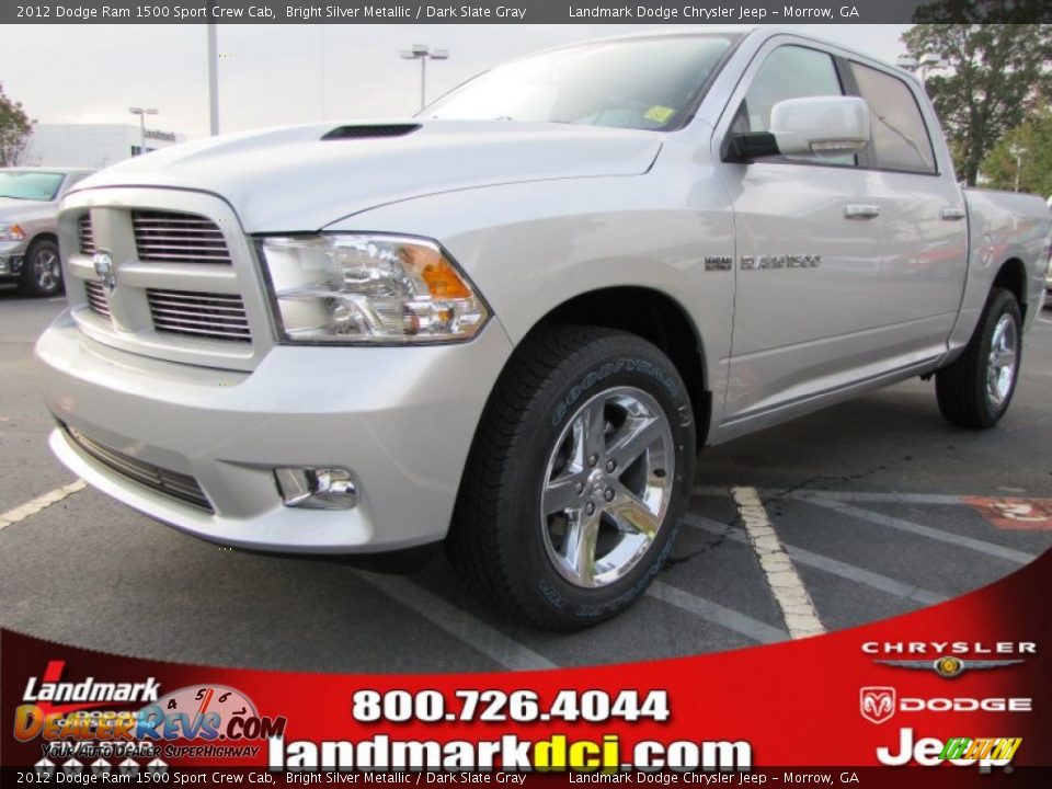 2012 Dodge Ram 1500 Sport Crew Cab Bright Silver Metallic / Dark Slate Gray Photo #1