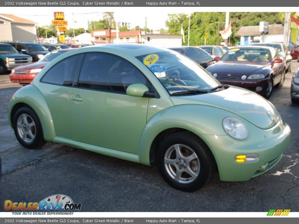 2002 Volkswagen New Beetle GLS Coupe Cyber Green Metallic / Black Photo #2