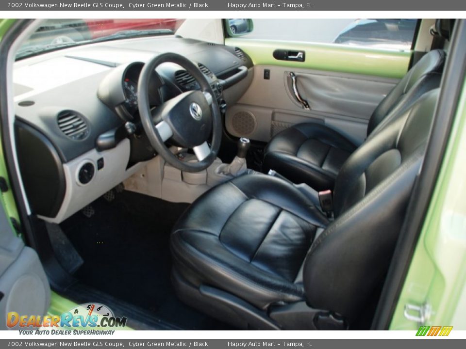 Black Interior - 2002 Volkswagen New Beetle GLS Coupe Photo #7
