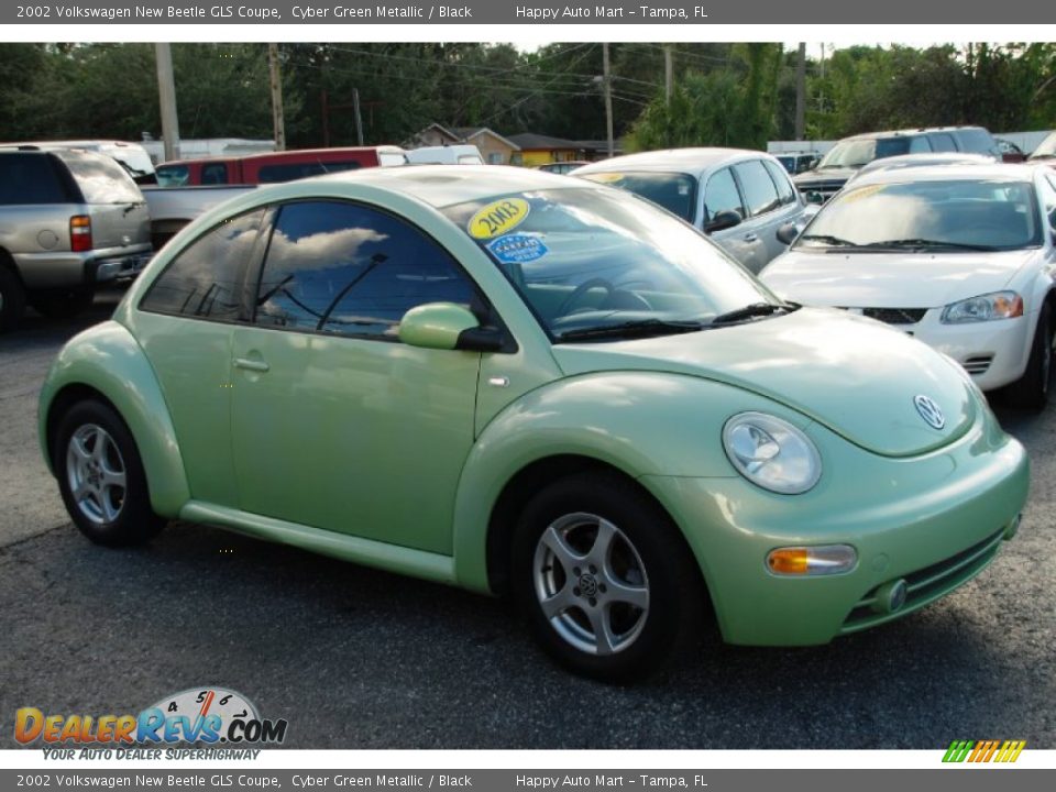 2002 Volkswagen New Beetle GLS Coupe Cyber Green Metallic / Black Photo #10