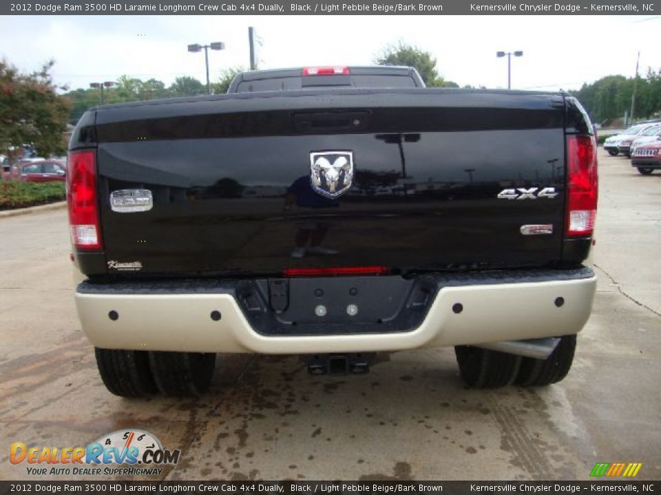 2012 Dodge Ram 3500 HD Laramie Longhorn Crew Cab 4x4 Dually Black / Light Pebble Beige/Bark Brown Photo #3