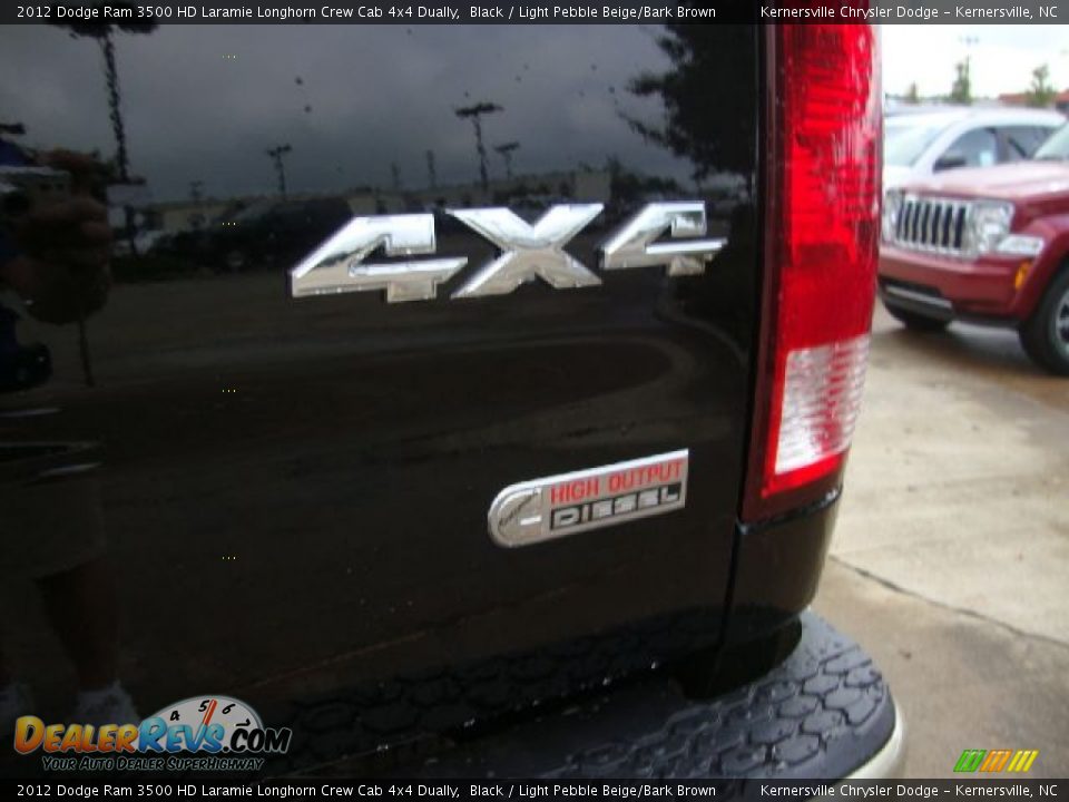 2012 Dodge Ram 3500 HD Laramie Longhorn Crew Cab 4x4 Dually Black / Light Pebble Beige/Bark Brown Photo #4