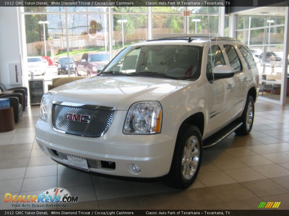 2012 GMC Yukon Denali White Diamond Tricoat / Cocoa/Light Cashmere Photo #1