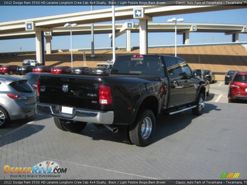2012 Dodge Ram 3500 HD Laramie Longhorn Crew Cab 4x4 Dually Black / Light Pebble Beige/Bark Brown Photo #5
