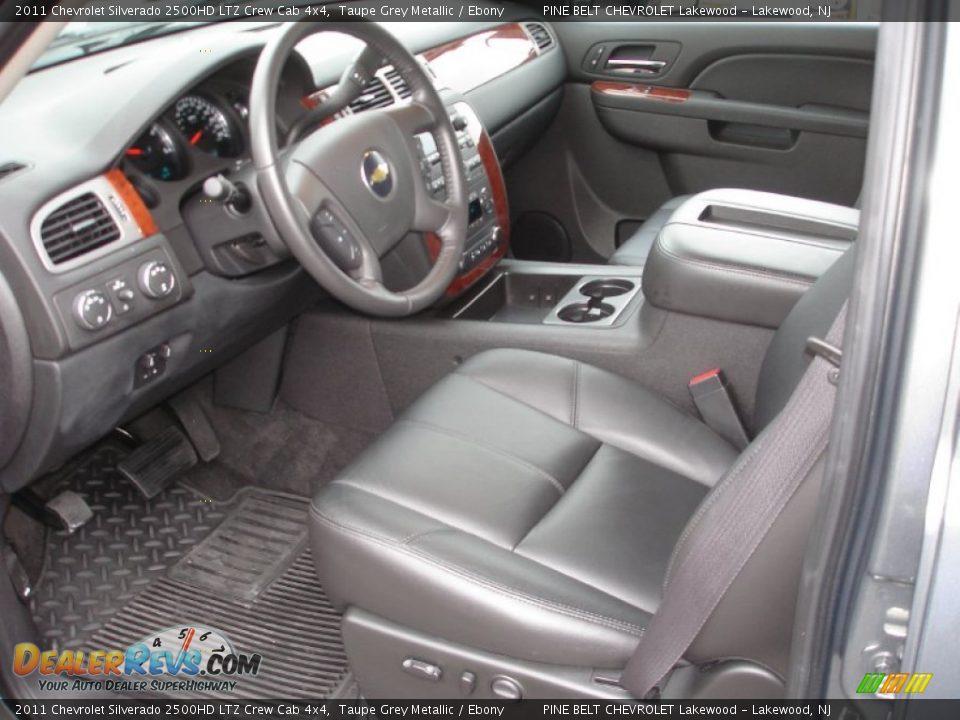 Ebony Interior - 2011 Chevrolet Silverado 2500HD LTZ Crew Cab 4x4 Photo #10