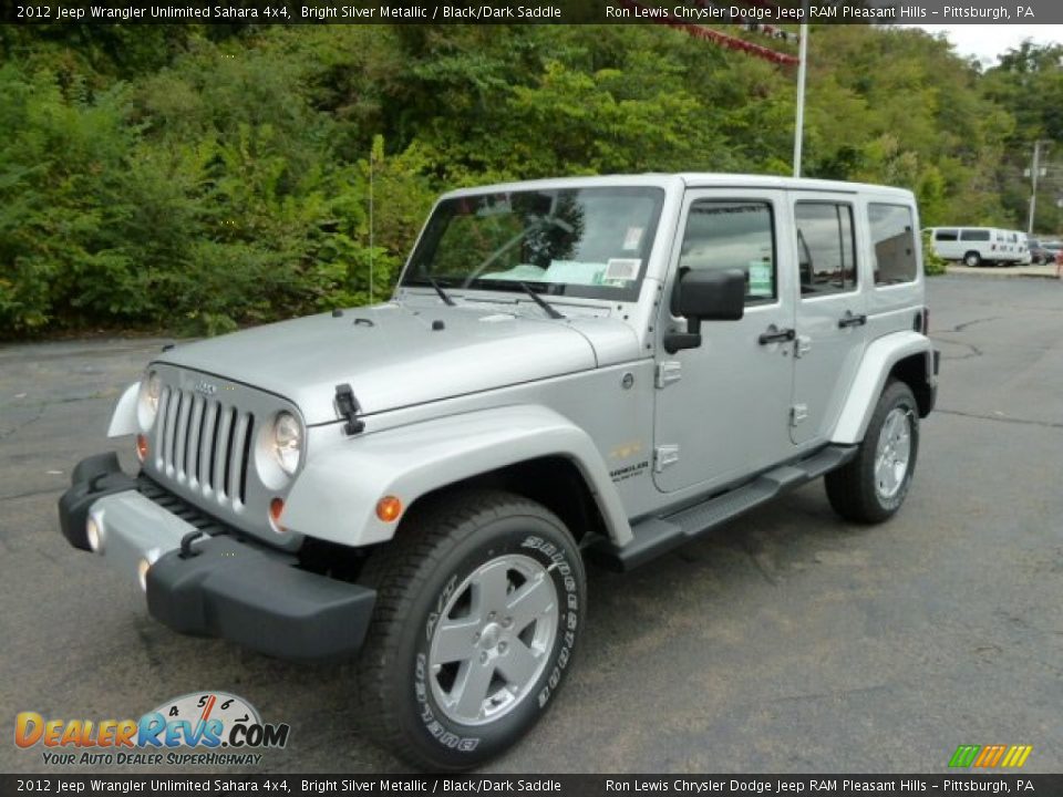 2012 Jeep Wrangler Unlimited Sahara 4x4 Bright Silver Metallic / Black/Dark Saddle Photo #1