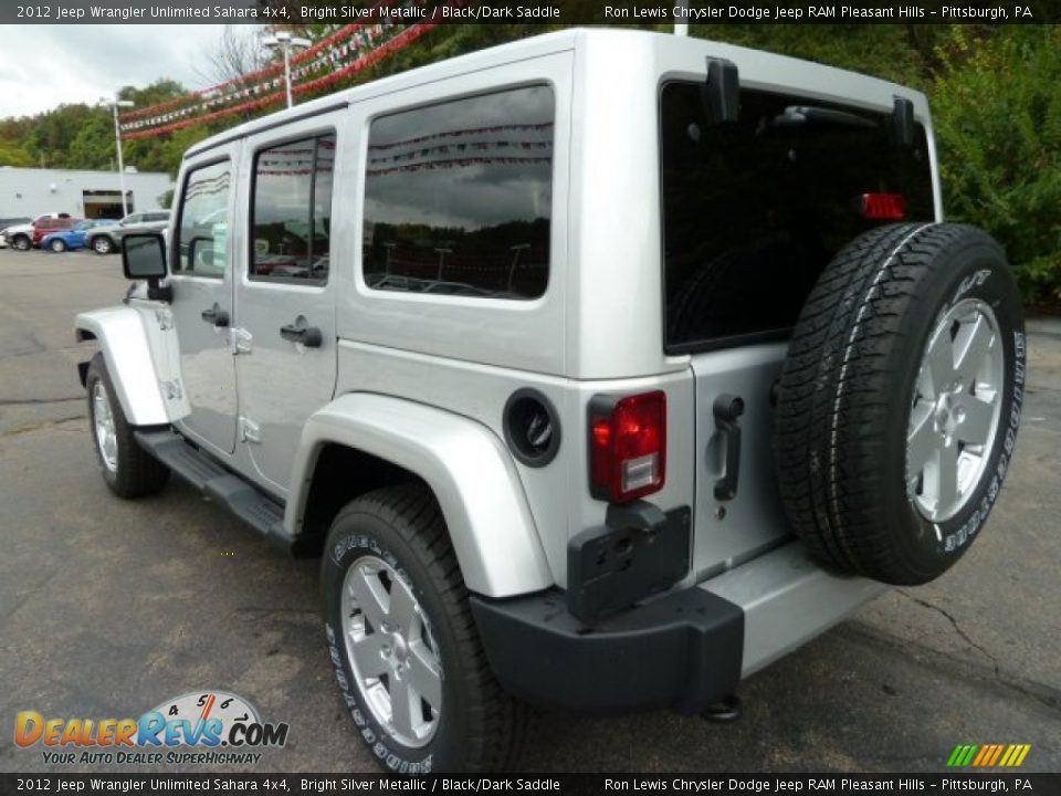 2012 Jeep Wrangler Unlimited Sahara 4x4 Bright Silver Metallic / Black/Dark Saddle Photo #3