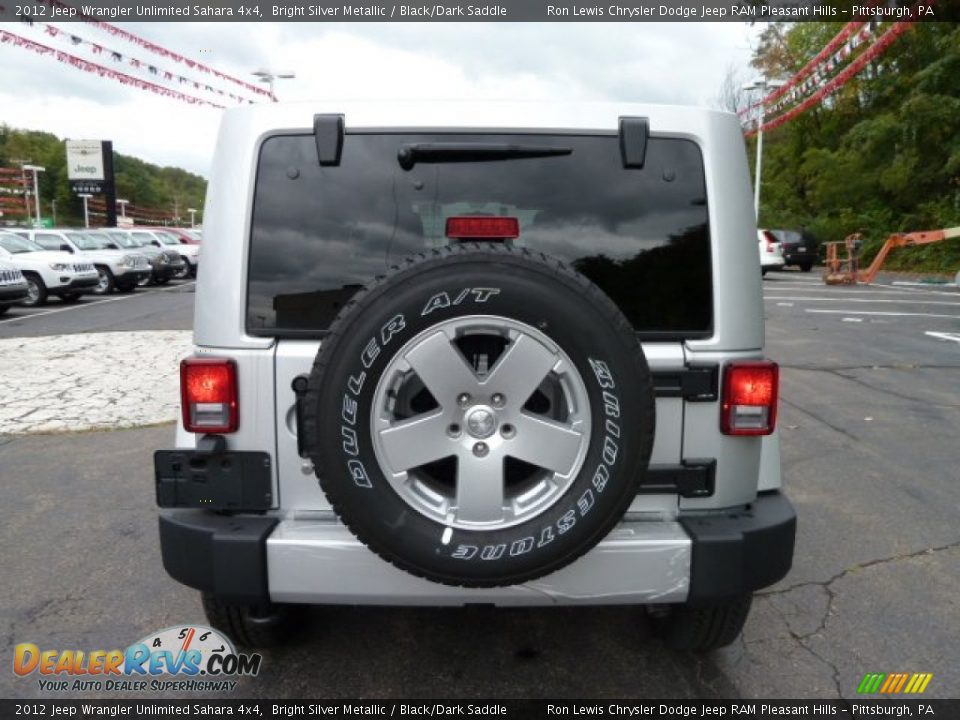 2012 Jeep Wrangler Unlimited Sahara 4x4 Bright Silver Metallic / Black/Dark Saddle Photo #4