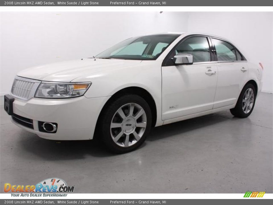 2008 Lincoln MKZ AWD Sedan White Suede / Light Stone Photo #1