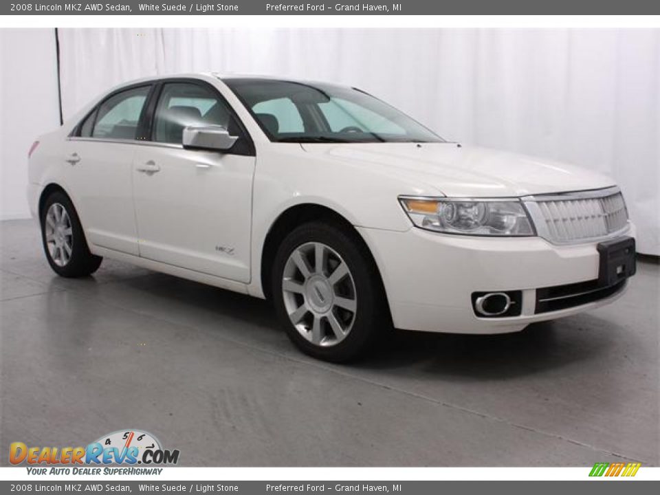 2008 Lincoln MKZ AWD Sedan White Suede / Light Stone Photo #3