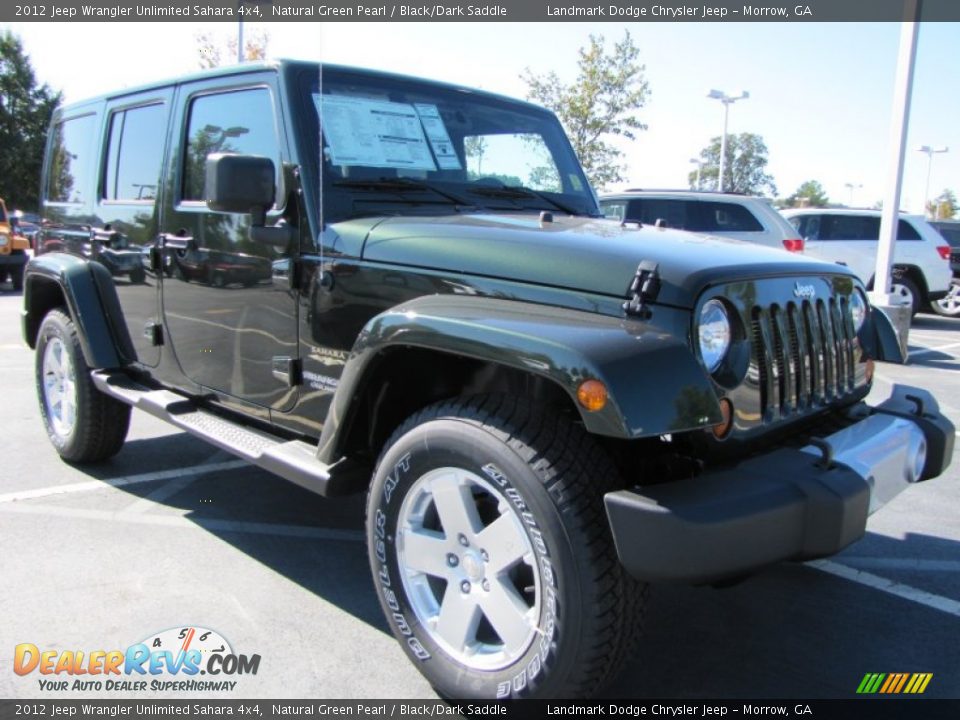 2012 Jeep Wrangler Unlimited Sahara 4x4 Natural Green Pearl / Black/Dark Saddle Photo #4