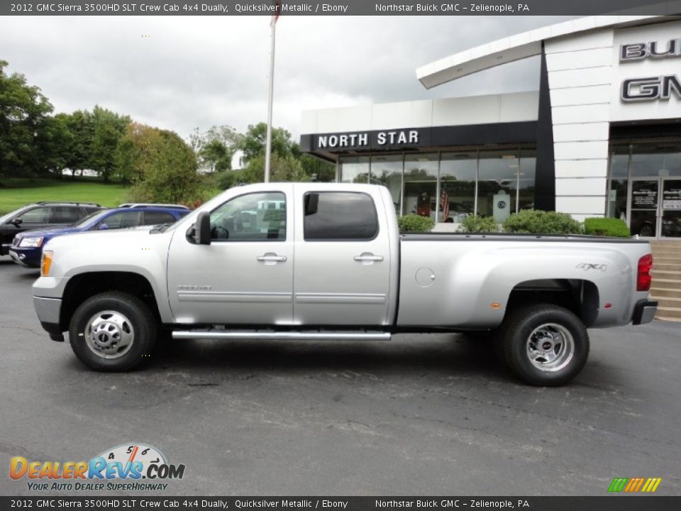 2012 GMC Sierra 3500HD SLT Crew Cab 4x4 Dually Quicksilver Metallic / Ebony Photo #2