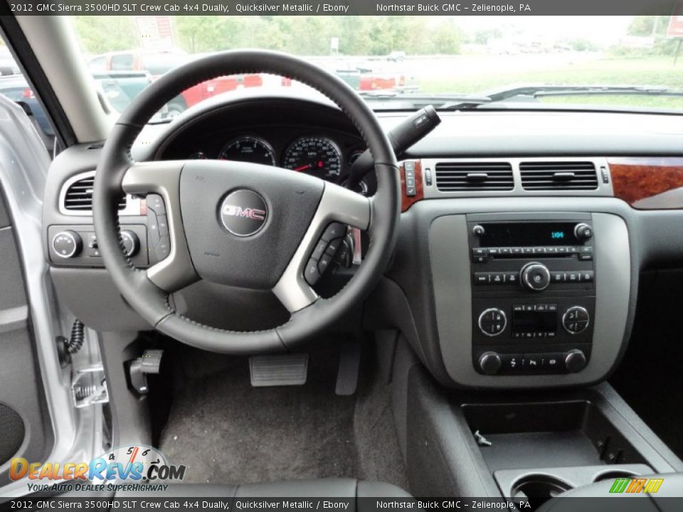 Dashboard of 2012 GMC Sierra 3500HD SLT Crew Cab 4x4 Dually Photo #13