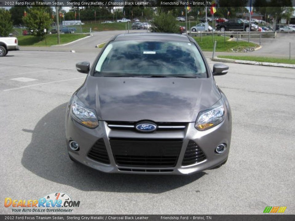 2012 Ford Focus Titanium Sedan Sterling Grey Metallic / Charcoal Black Leather Photo #3