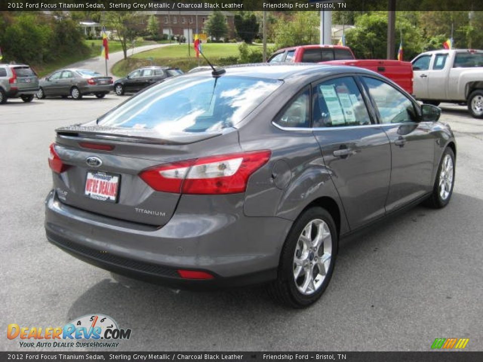 2012 Ford Focus Titanium Sedan Sterling Grey Metallic / Charcoal Black Leather Photo #6