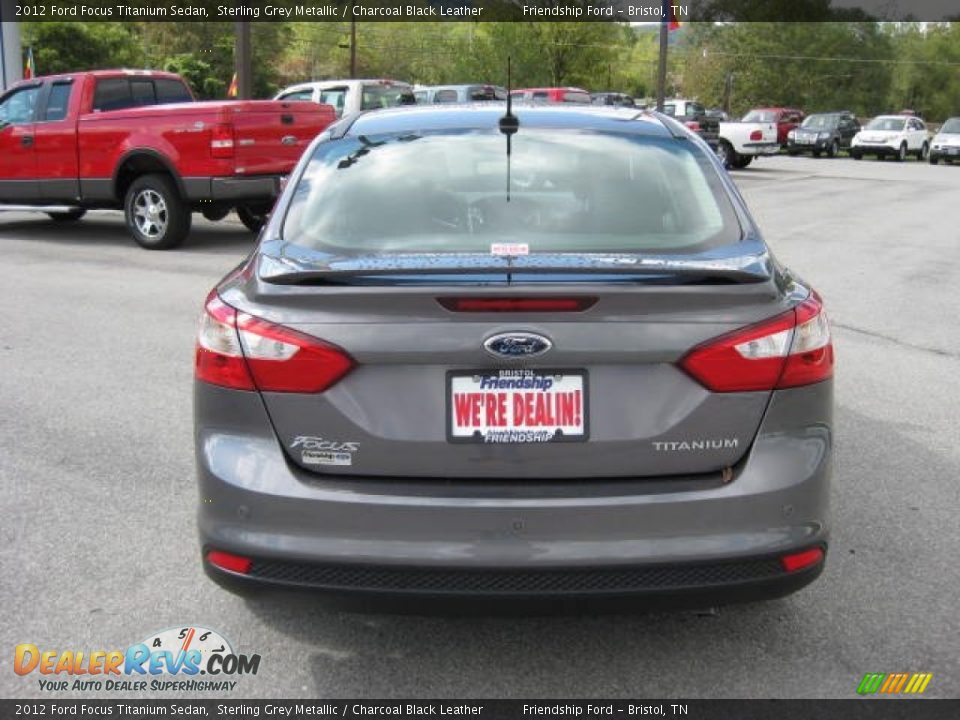 2012 Ford Focus Titanium Sedan Sterling Grey Metallic / Charcoal Black Leather Photo #7