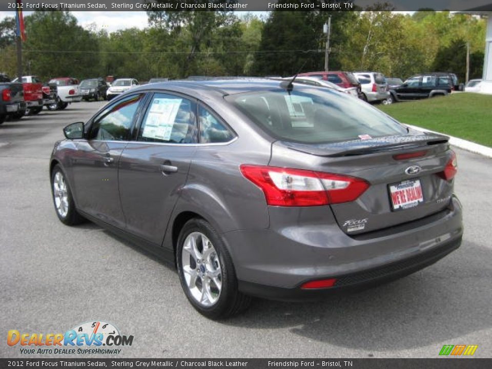 2012 Ford Focus Titanium Sedan Sterling Grey Metallic / Charcoal Black Leather Photo #8