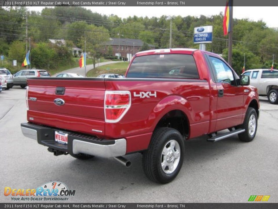 2011 Ford F150 XLT Regular Cab 4x4 Red Candy Metallic / Steel Gray Photo #6