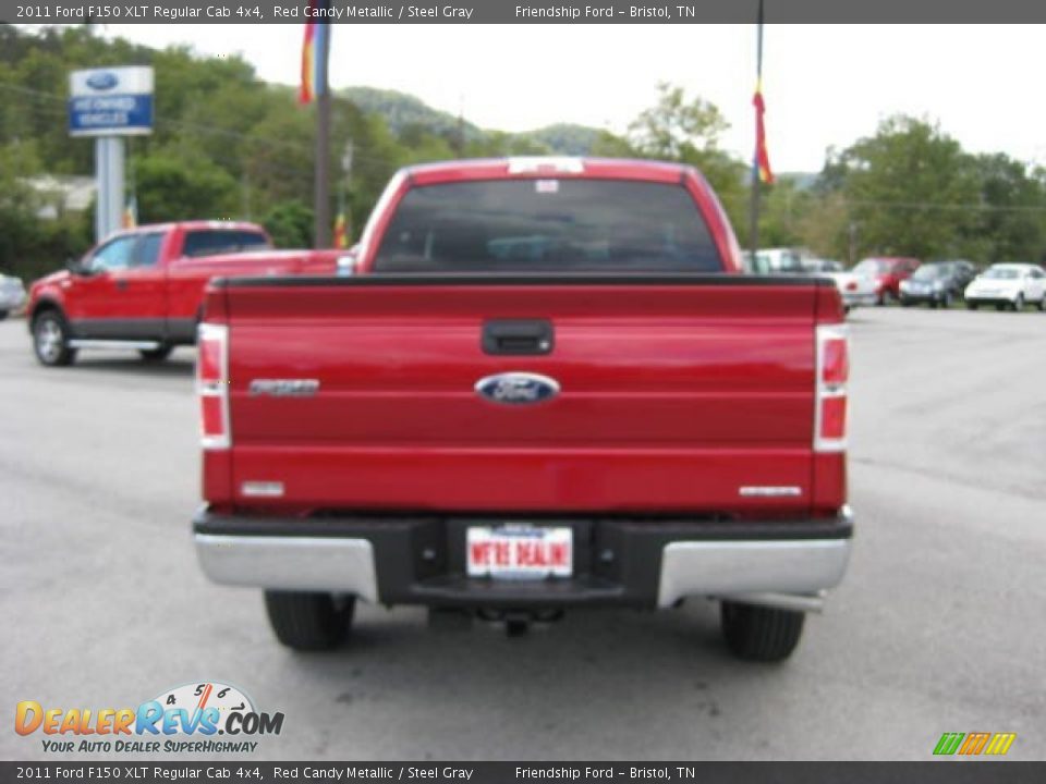 2011 Ford F150 XLT Regular Cab 4x4 Red Candy Metallic / Steel Gray Photo #7