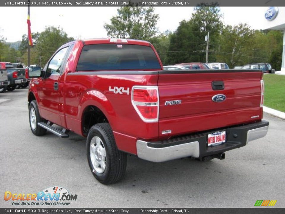 2011 Ford F150 XLT Regular Cab 4x4 Red Candy Metallic / Steel Gray Photo #8