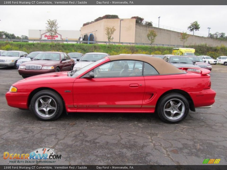 Vermillion Red 1998 Ford Mustang GT Convertible Photo #2