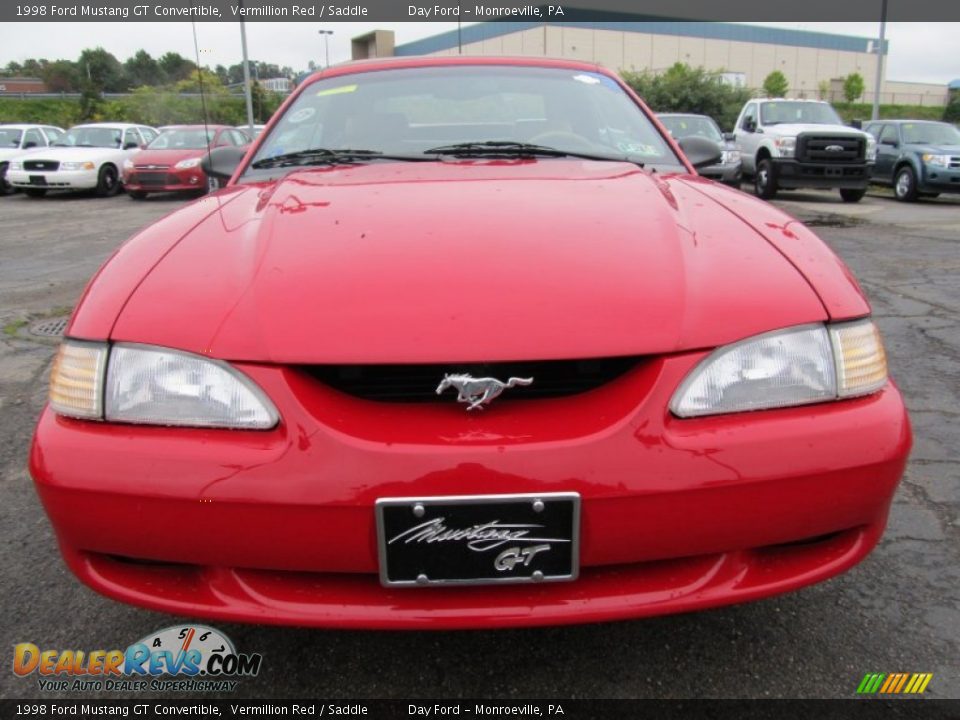 1998 Ford Mustang GT Convertible Vermillion Red / Saddle Photo #6